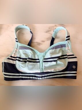 lululemon athletica Mint and Navy Striped Bralette